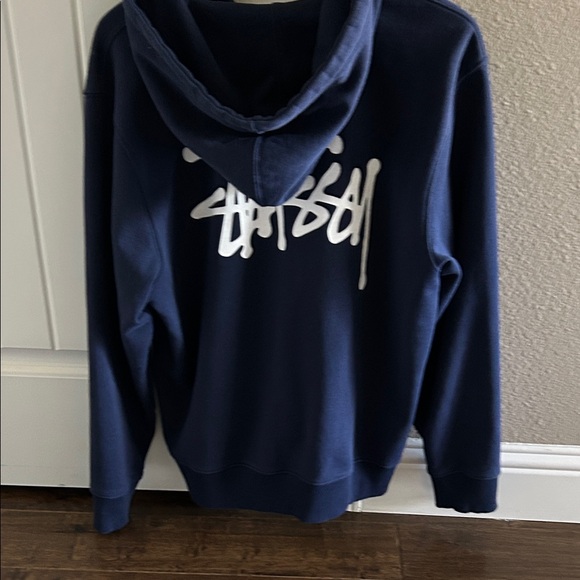 Stussy Men's Dark Blue Zip-Up Sweater - Picture 6 of 9